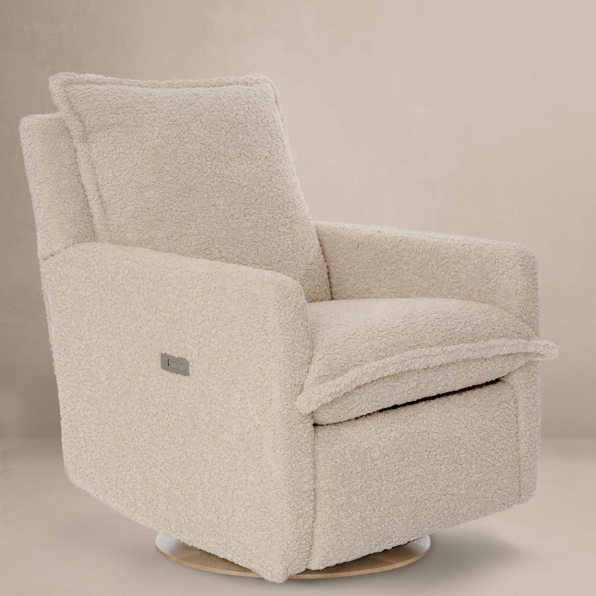Flynn – Gliding Swivel Nursery Recliner - Sheepskin Linen