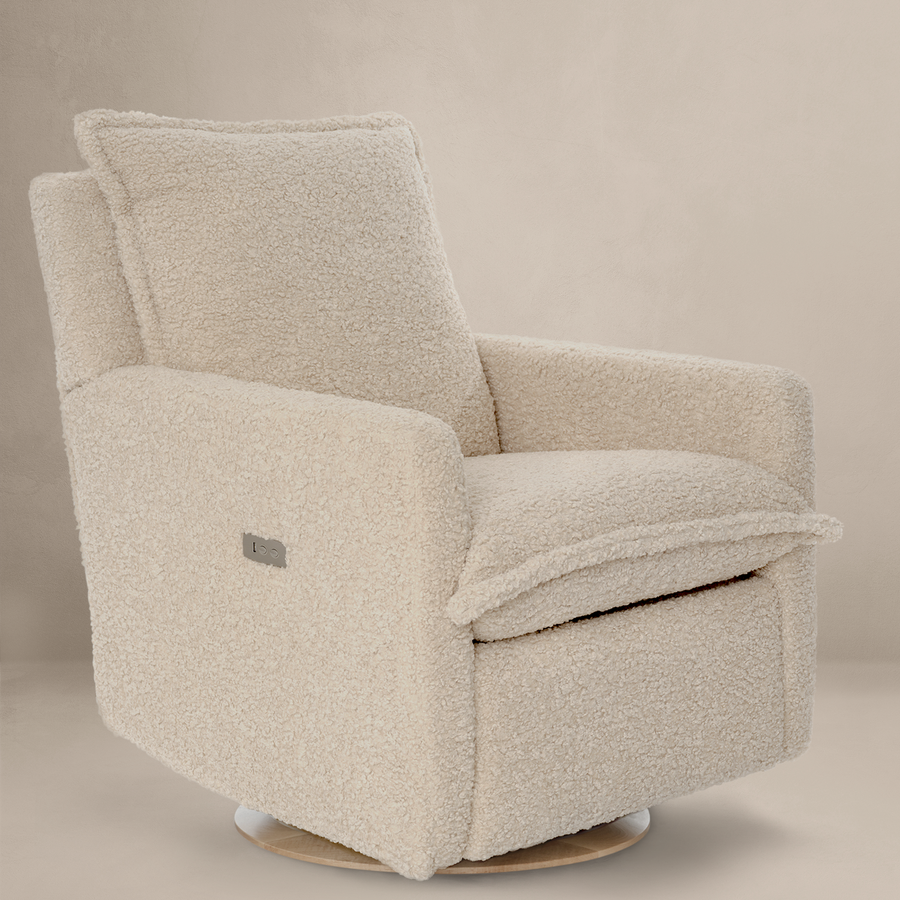 Sheepskin Linen Flynn Swivel Nursery Recliner Oilo™ Studio