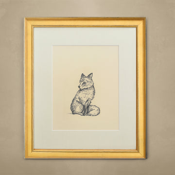 The 'Fox' Framed Art - Antique Brass Frame