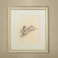 The 'Hare' Framed Art - White Gold Frame