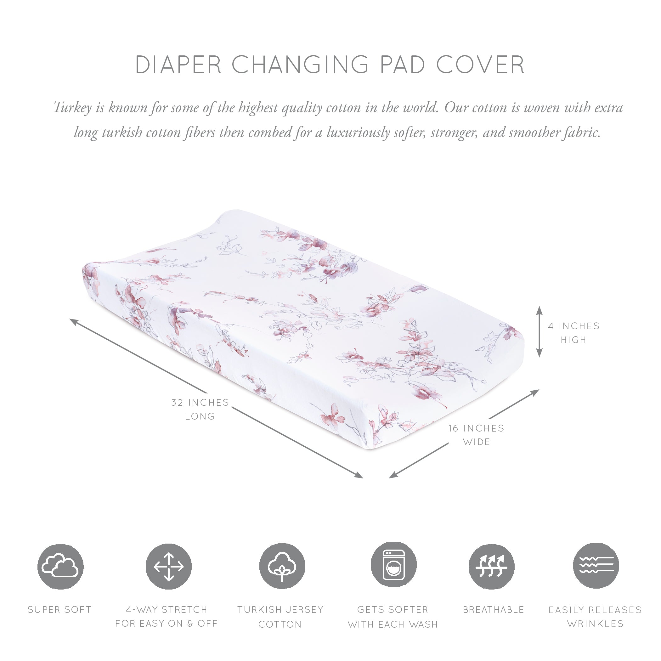 Bella Floral - Changing Pad Cover