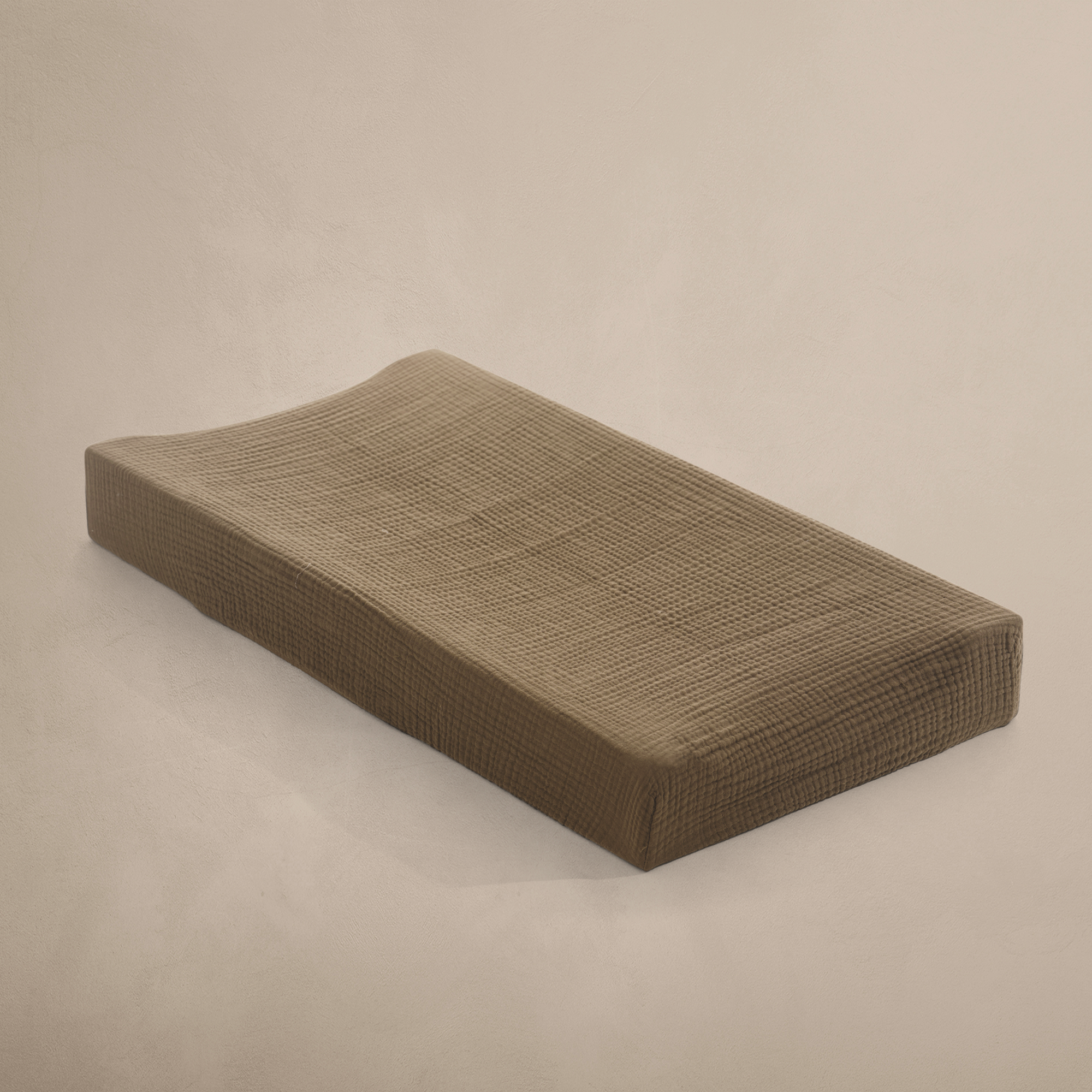 &#39;Bark&#39; Brown - Premium Muslin Changing Pad Cover