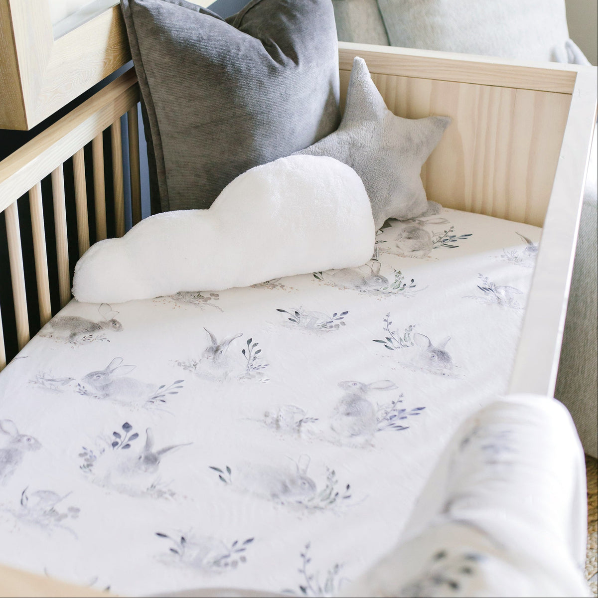 Bassinet Sheet, Crib Sheet, & Cuddle Blanket Bundle - Cottontail