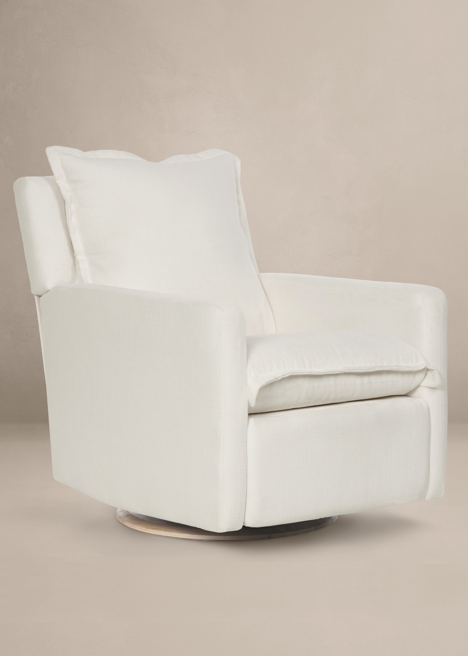 Flynn – Gliding Swivel Nursery Recliner - High Performance Ivory