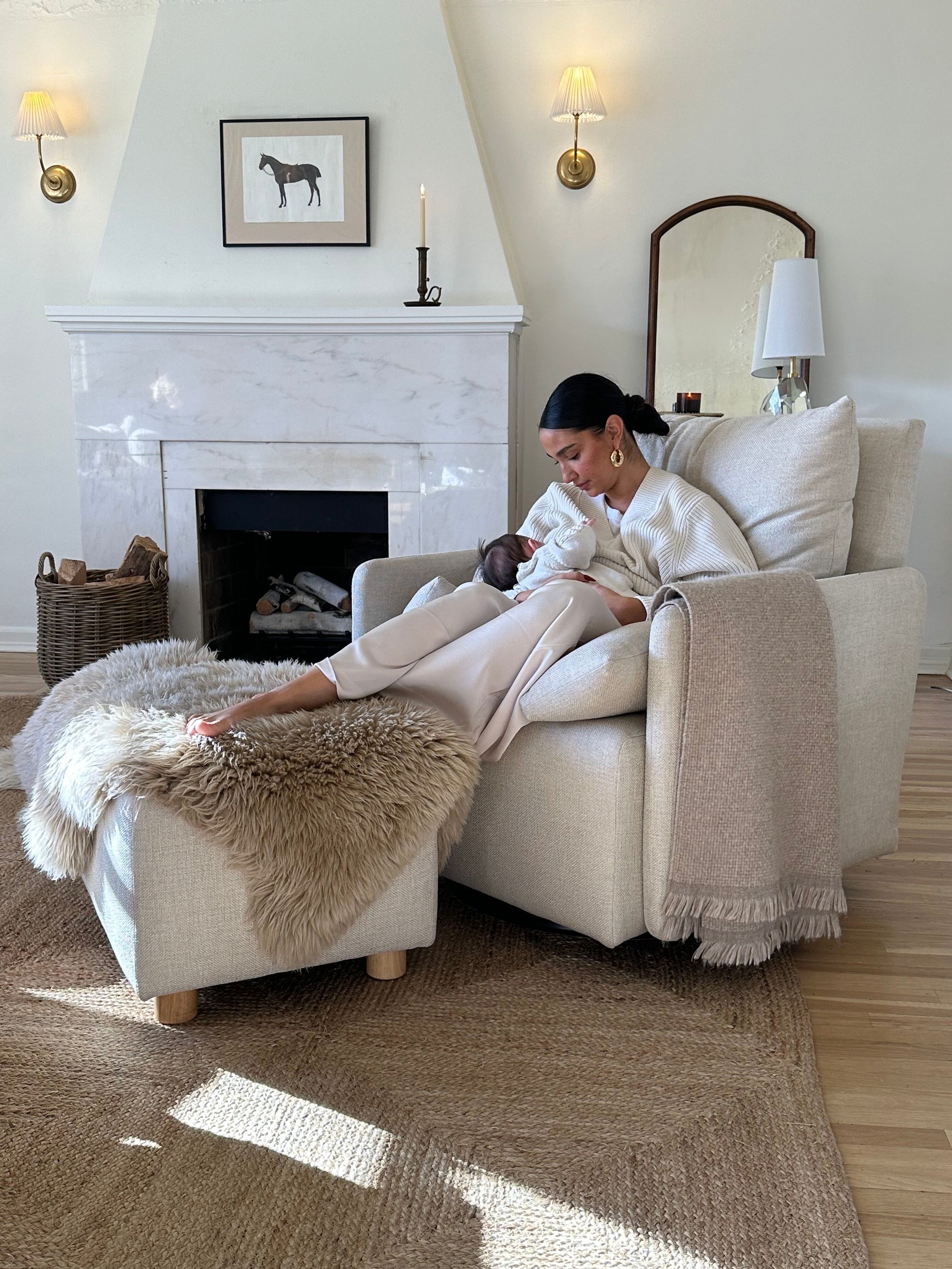 Ollie: a Chair and a Half - Swivel Nursery Glider with Back Recline Feature
