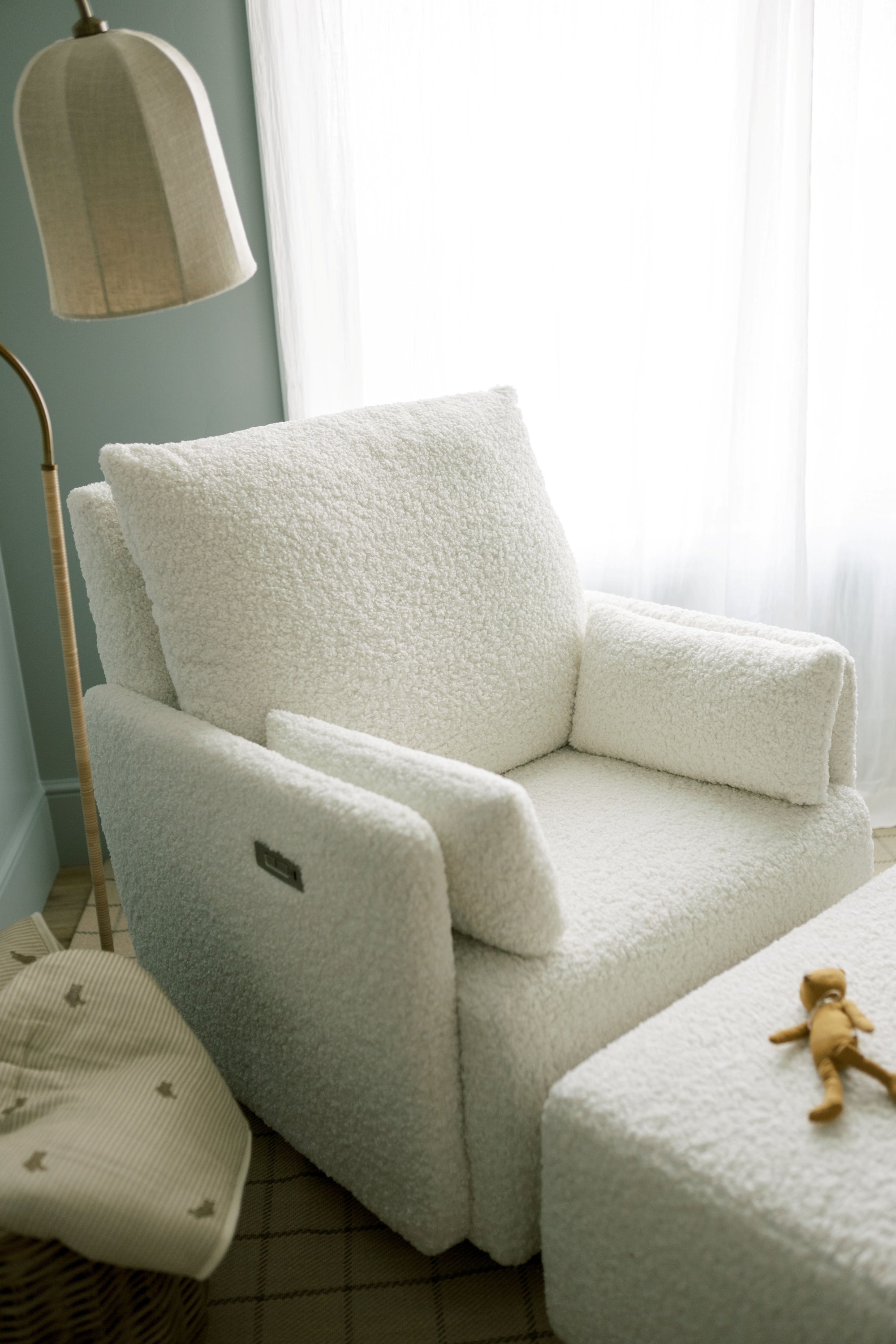 Ollie: a Chair and a Half - Swivel Nursery Glider with Back Recline Feature