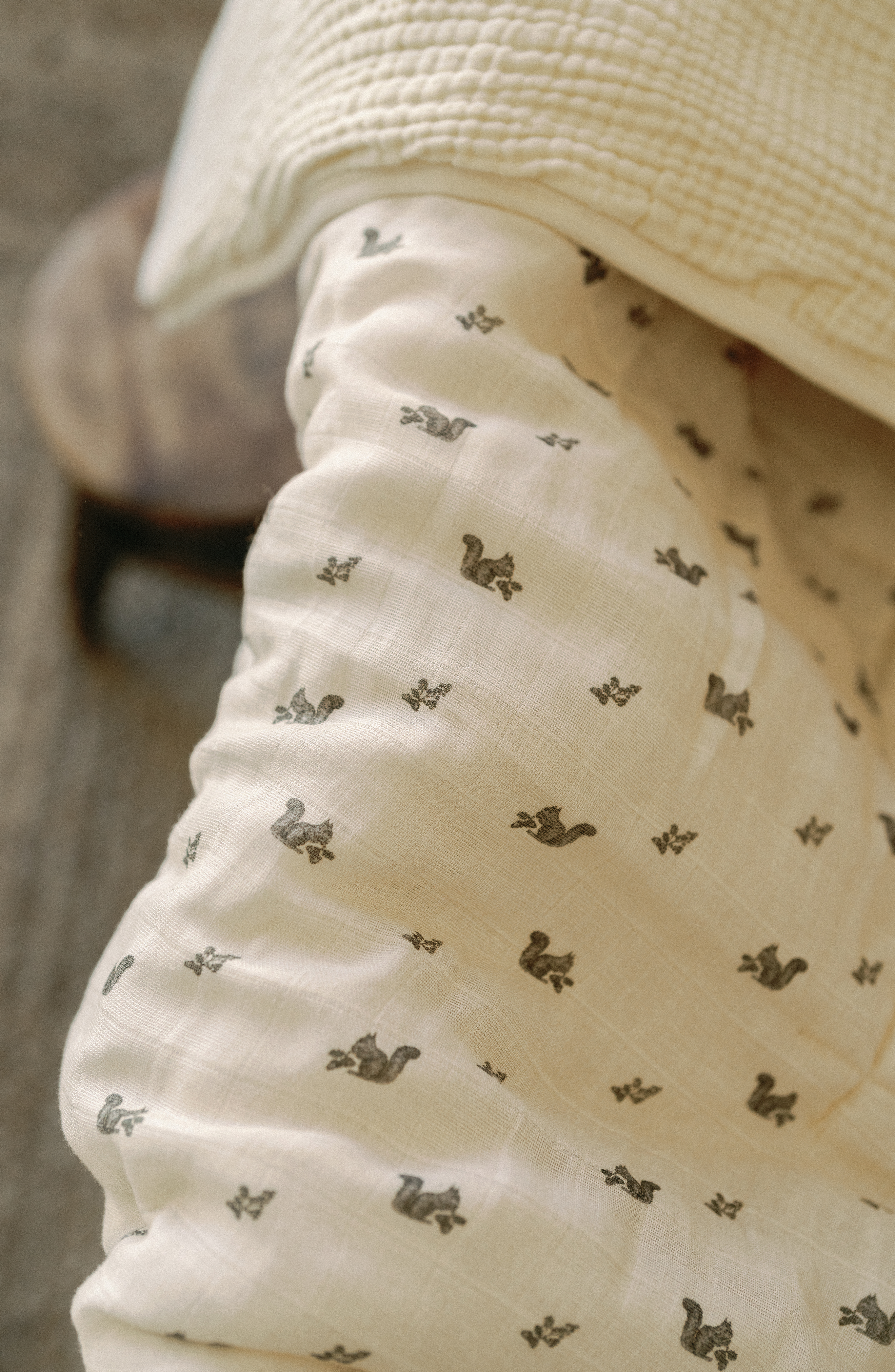 Squirrel - Premium Muslin Crib Quilt & Sham