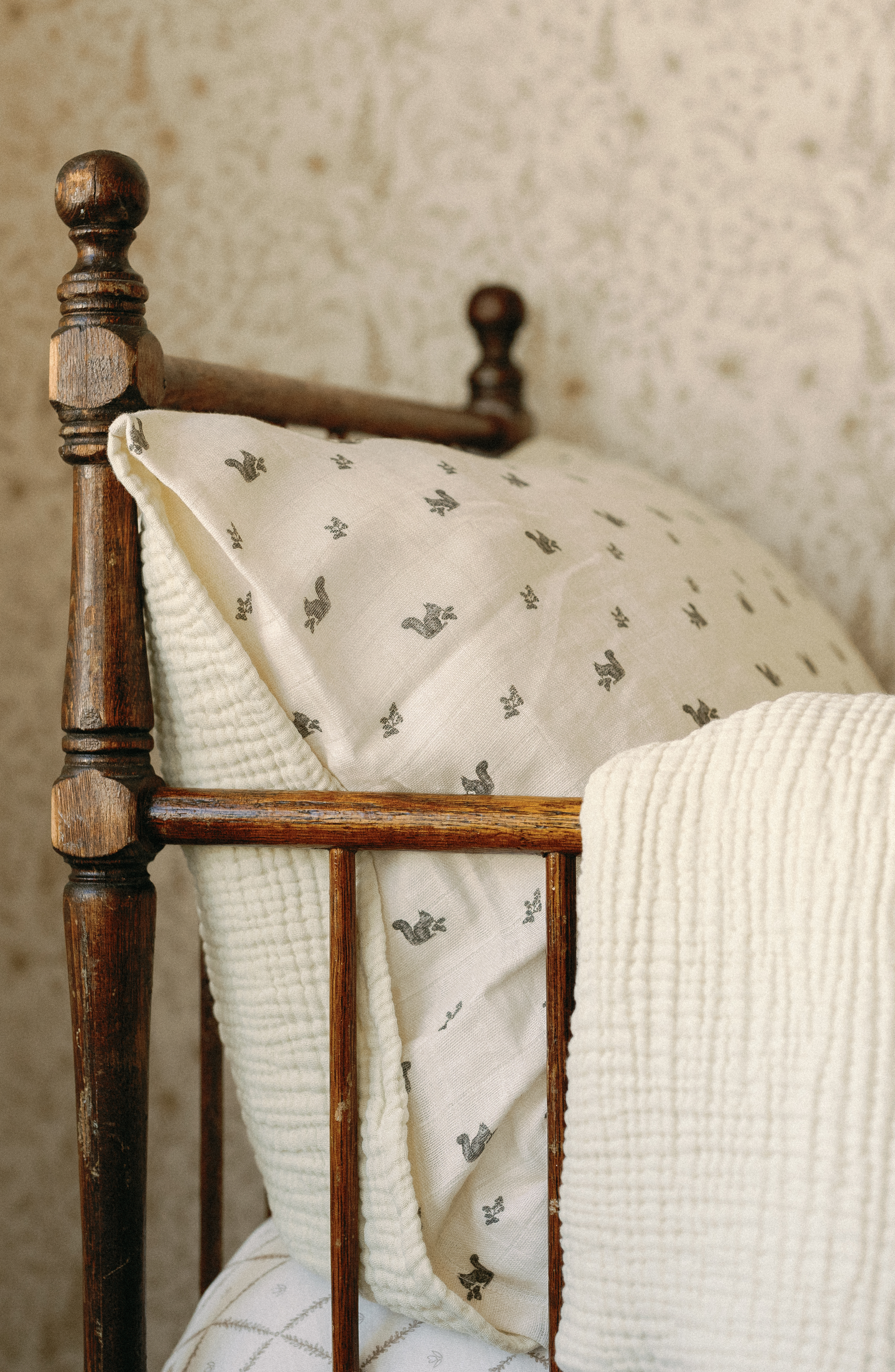 Squirrel - Premium Muslin Crib Quilt & Sham