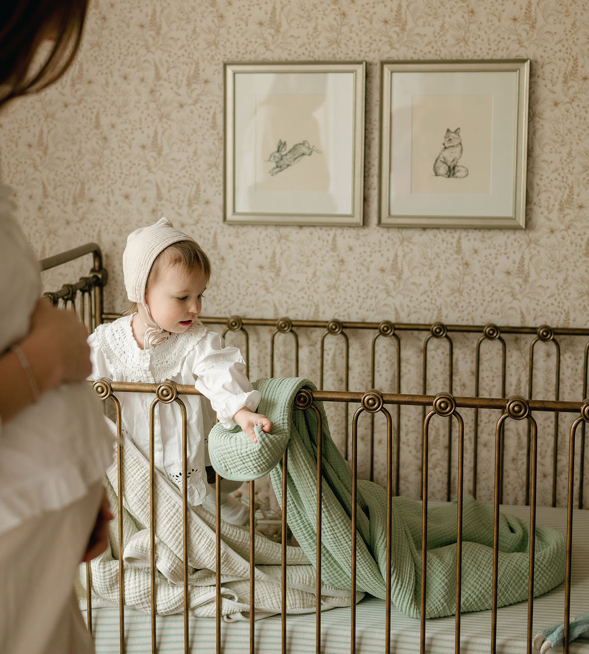 'Sea Moss' Sage Green Nursery Bedding Collection Oilo™ Studio(02)