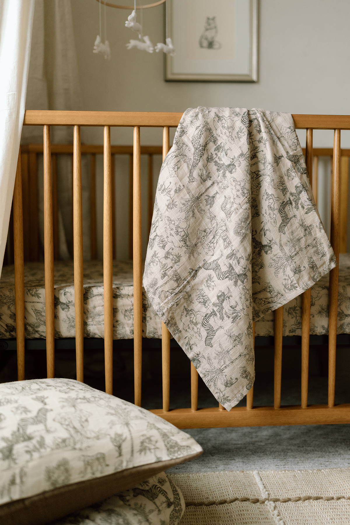 &#39;Vintage Safari&#39; &amp; &#39;Woodland&#39; Nursery - Muslin Swaddle Blanket Set