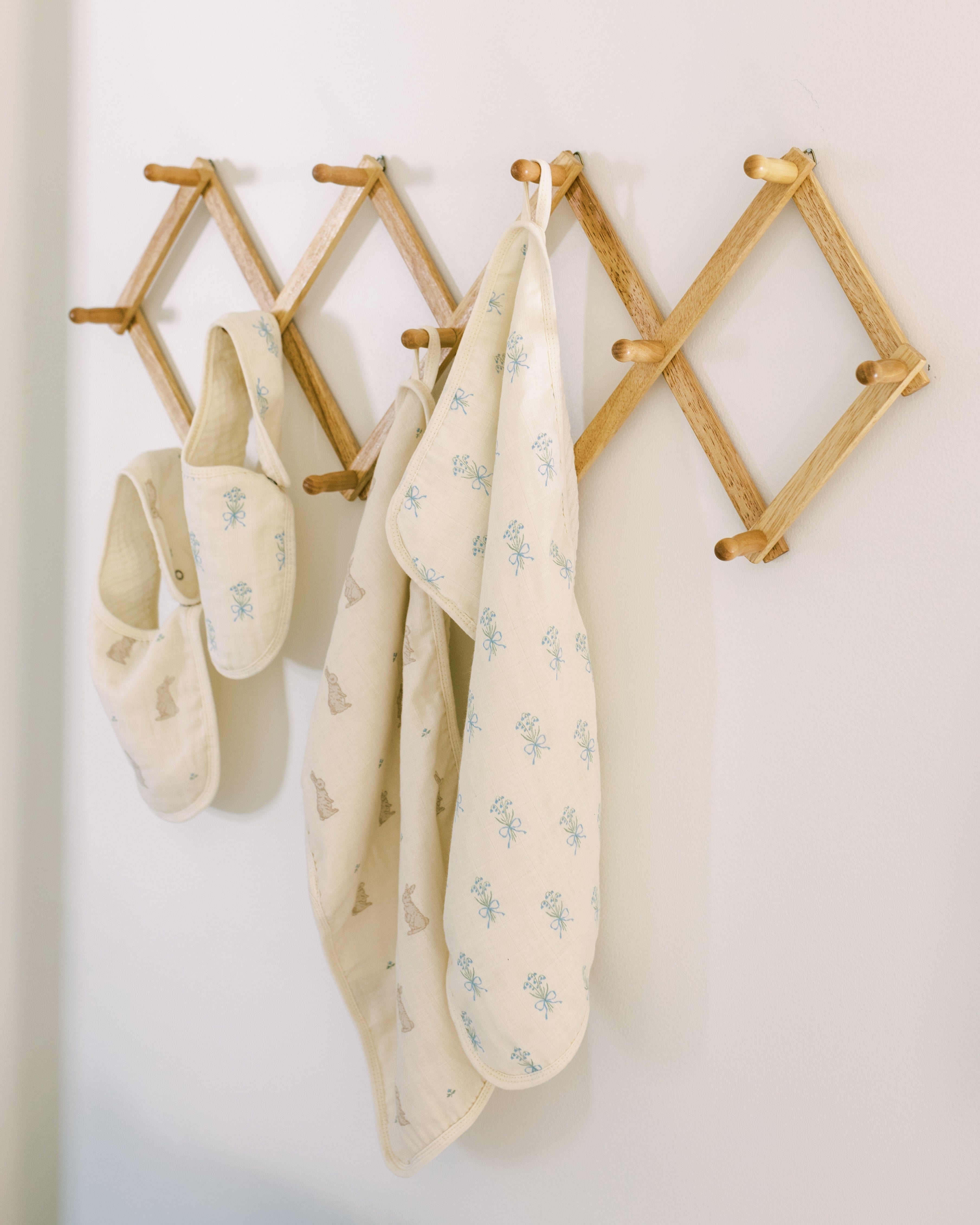 Bunny & Lily of the Valley - Premium Muslin Bib 2-Pack