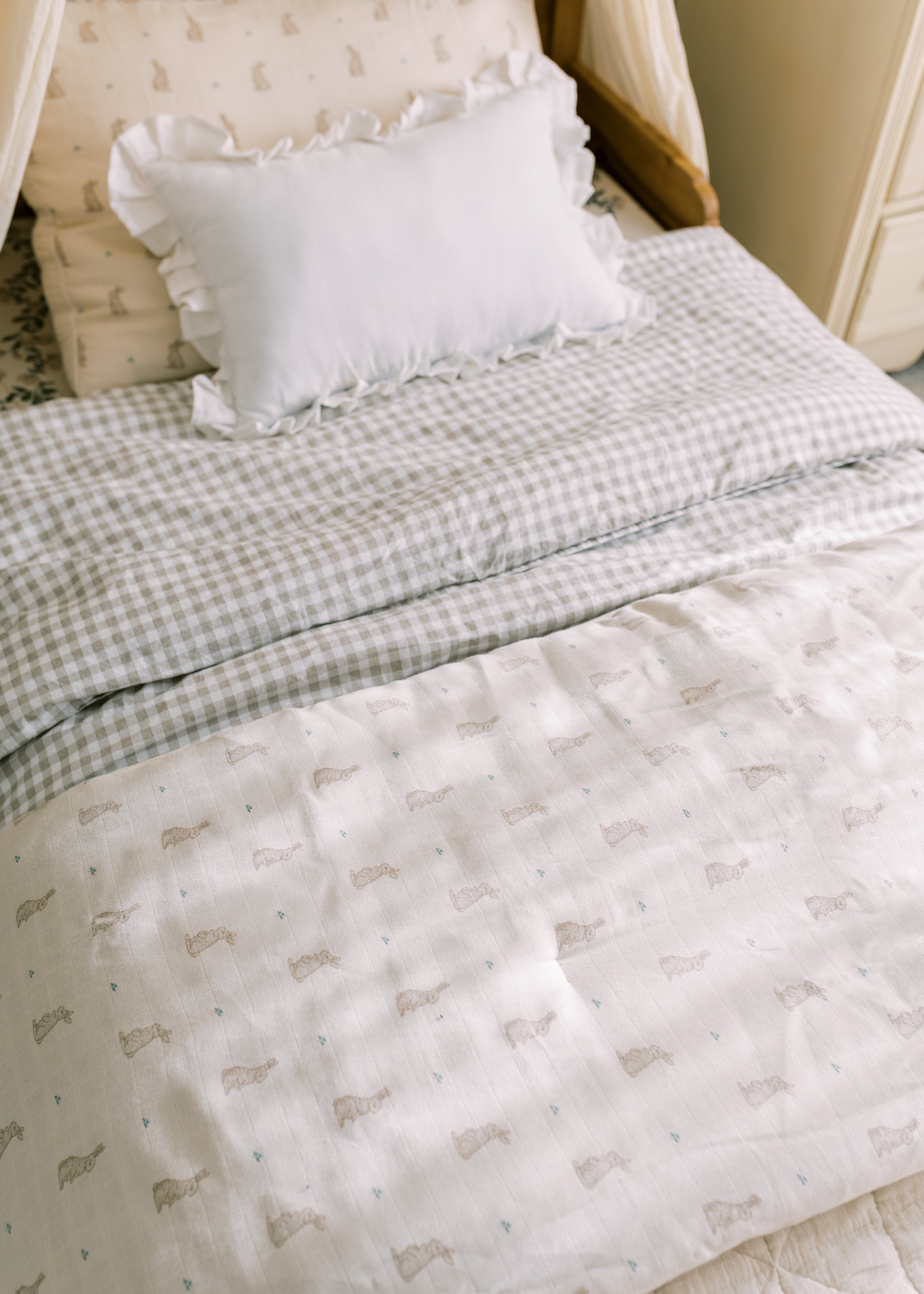 Bunny - Premium Muslin Crib Quilt & Sham Set