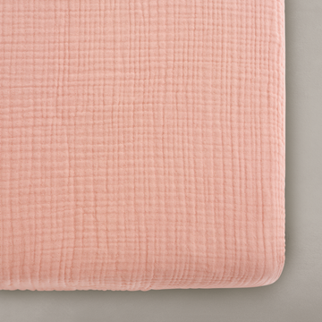 'Rosette' Pink - Premium Muslin Crib Sheet