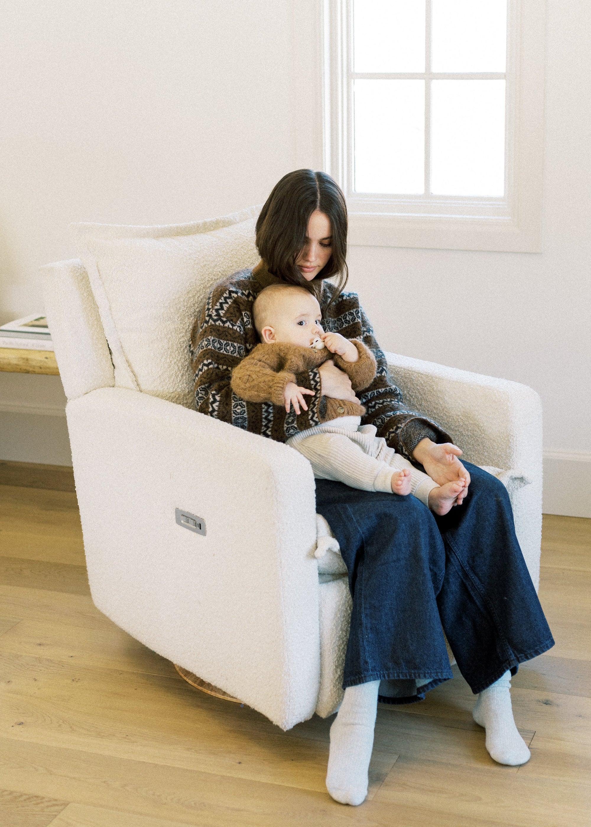 Glider Recliner Two Tone Recliner Jordyblue Cloud Velvet Fabric