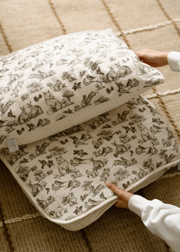 woodland-nursery-muslin-quilt-sham-set-nursery-bedding-oilo-studio