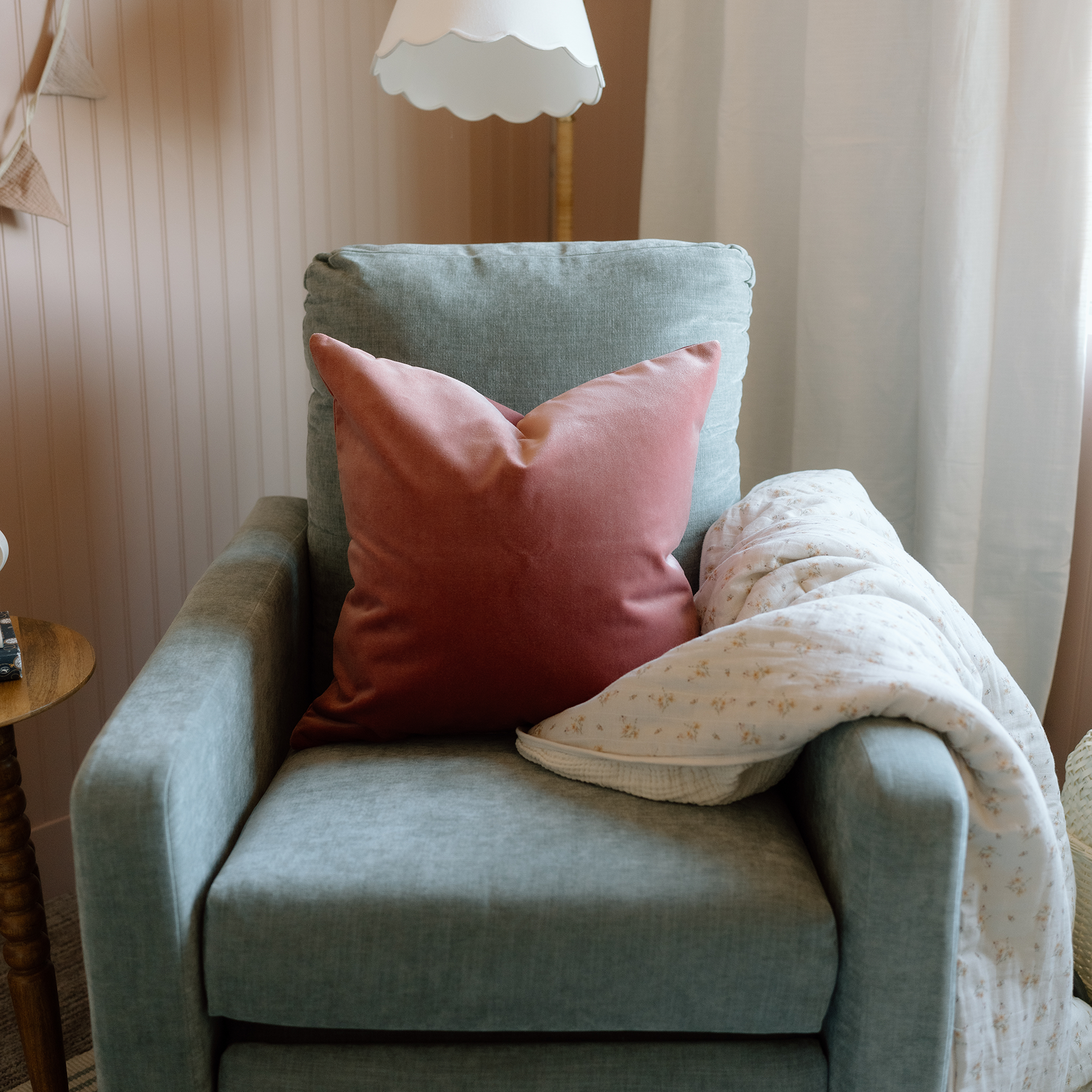 Faux Mohair &#39;Coral&#39; Throw Pillow