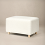 Ollie Ottoman: Standard Size - Stationary Rectangle Ottoman With Wood Legs