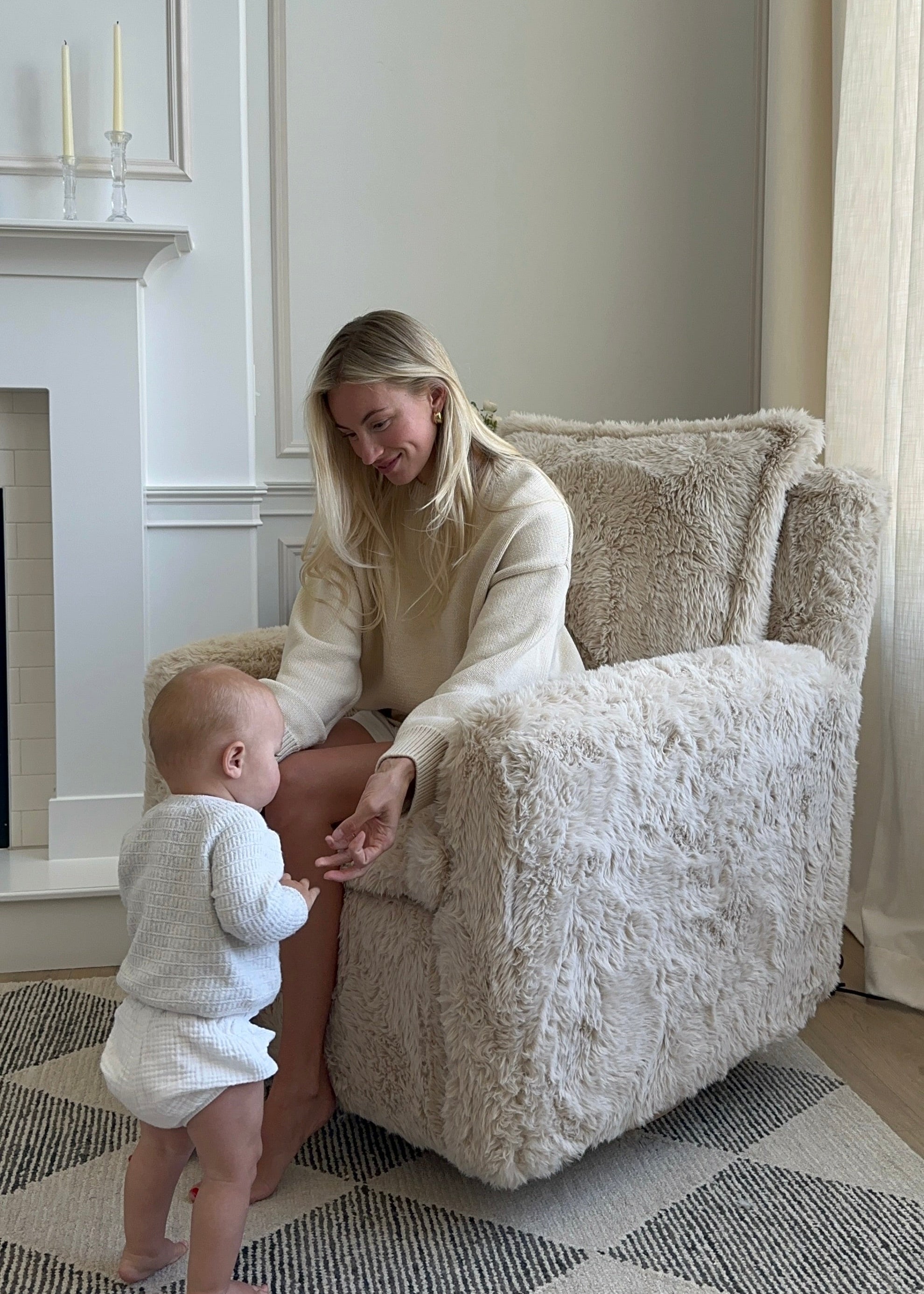 Flynn – Gliding Swivel Nursery Recliner - Aussie Faux Hide