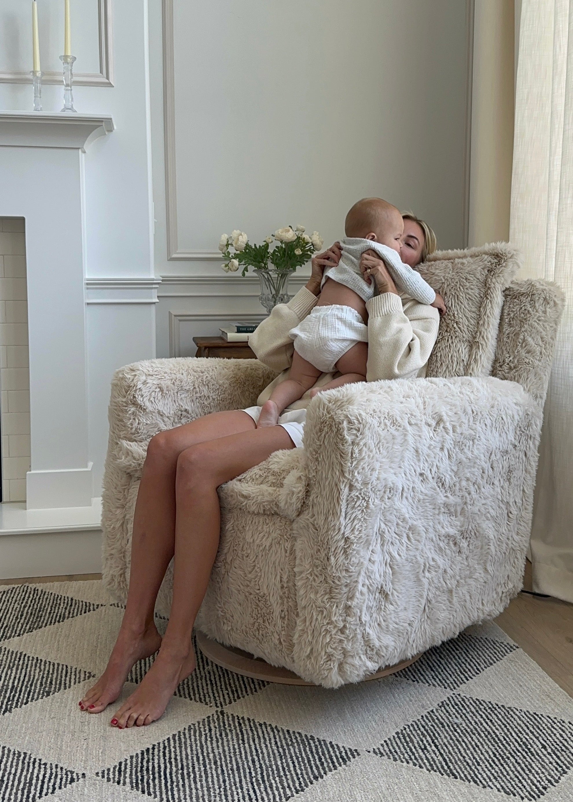 Flynn – Gliding Swivel Nursery Recliner - Aussie Faux Hide