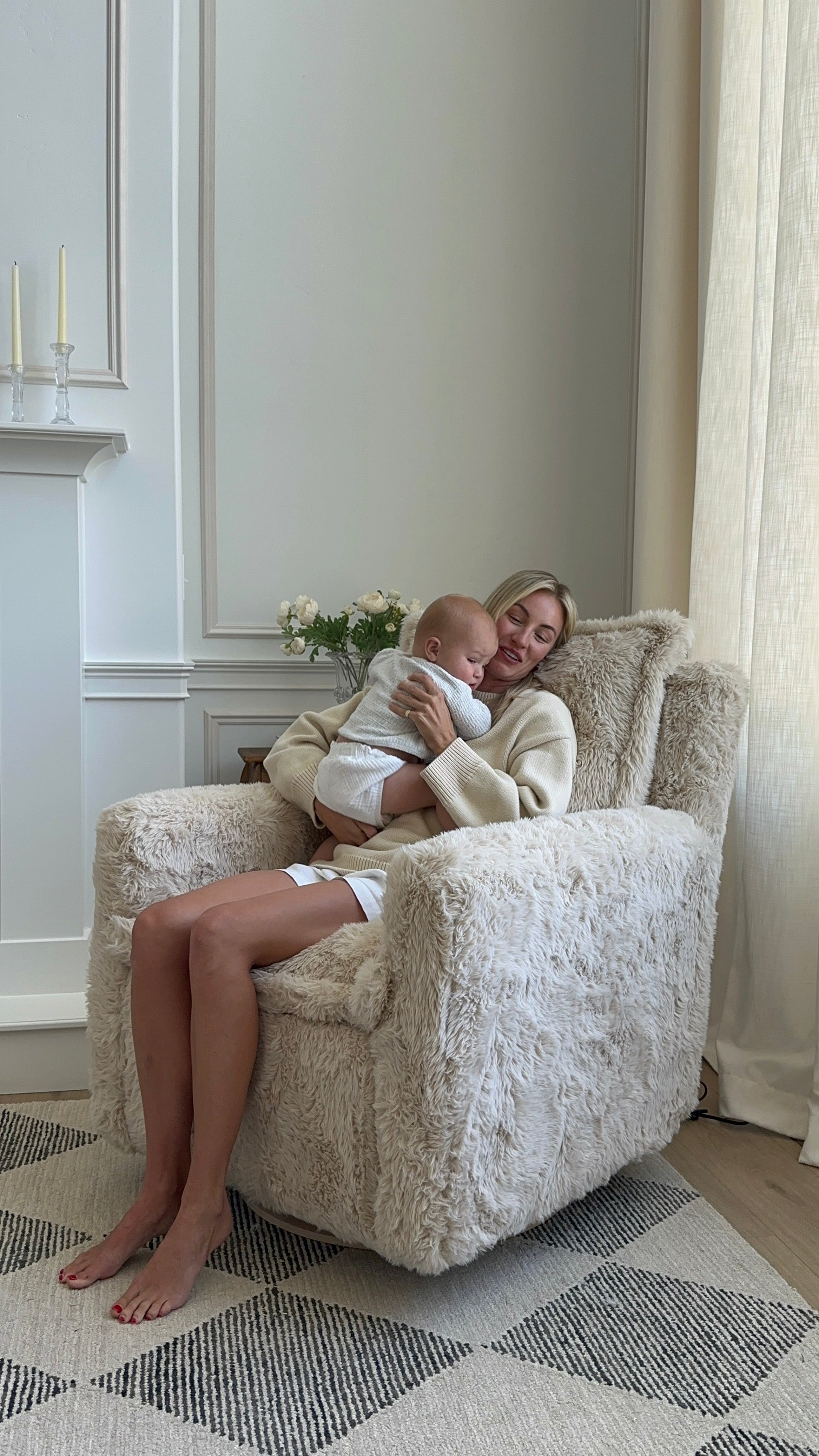 Flynn – Gliding Swivel Nursery Recliner - Aussie Faux Hide