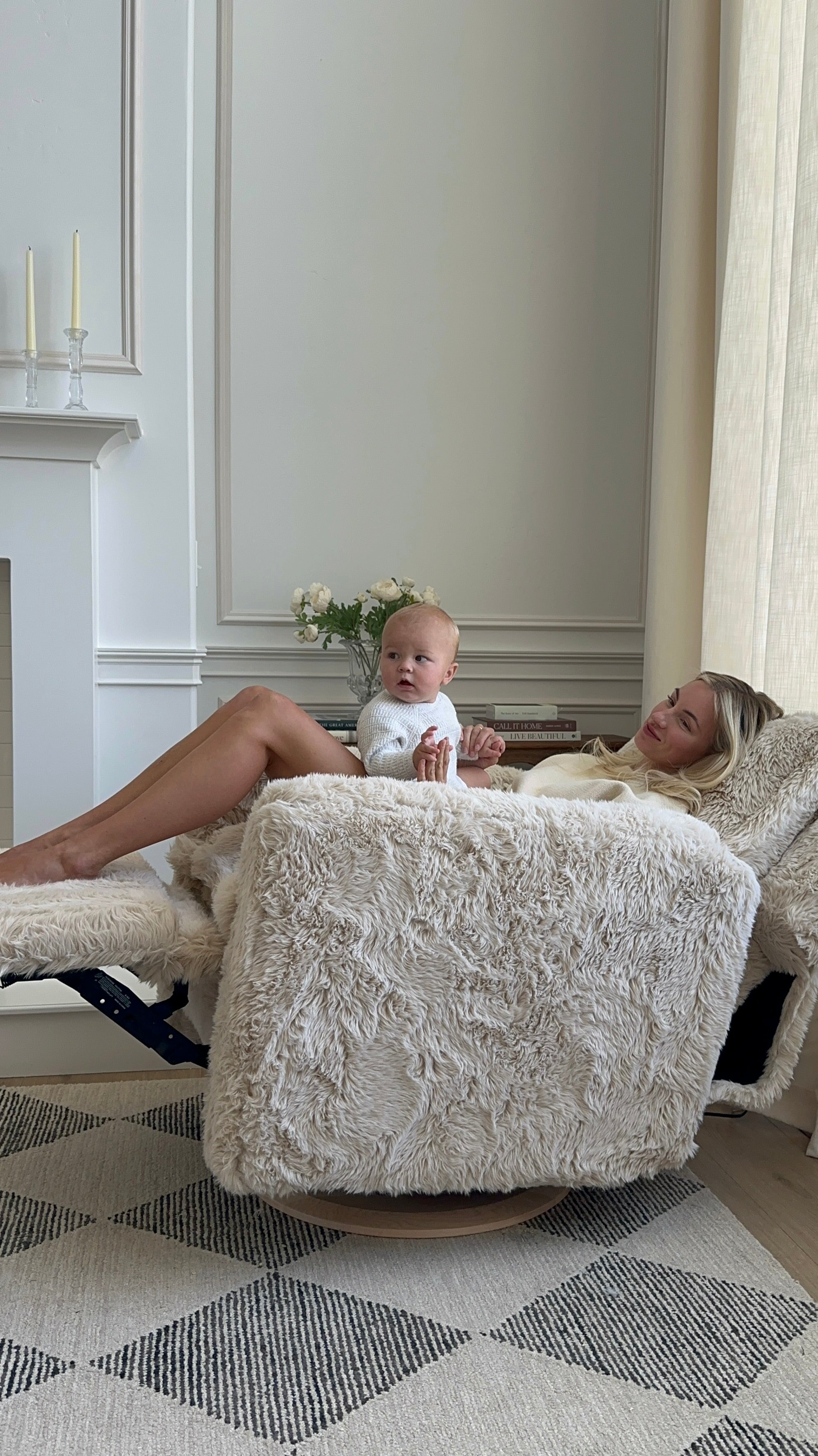 Flynn – Gliding Swivel Nursery Recliner - Aussie Faux Hide