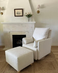 Ollie: a Chair and a Half - Swivel Nursery Glider with Back Recline Feature - High Performance Bouclé Oyster
