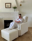 Ollie: a Chair and a Half - Swivel Nursery Glider with Back Recline Feature - High Performance Bouclé Oyster