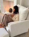 Ollie: a Chair and a Half - Swivel Nursery Glider with Back Recline Feature - High Performance Bouclé Oyster