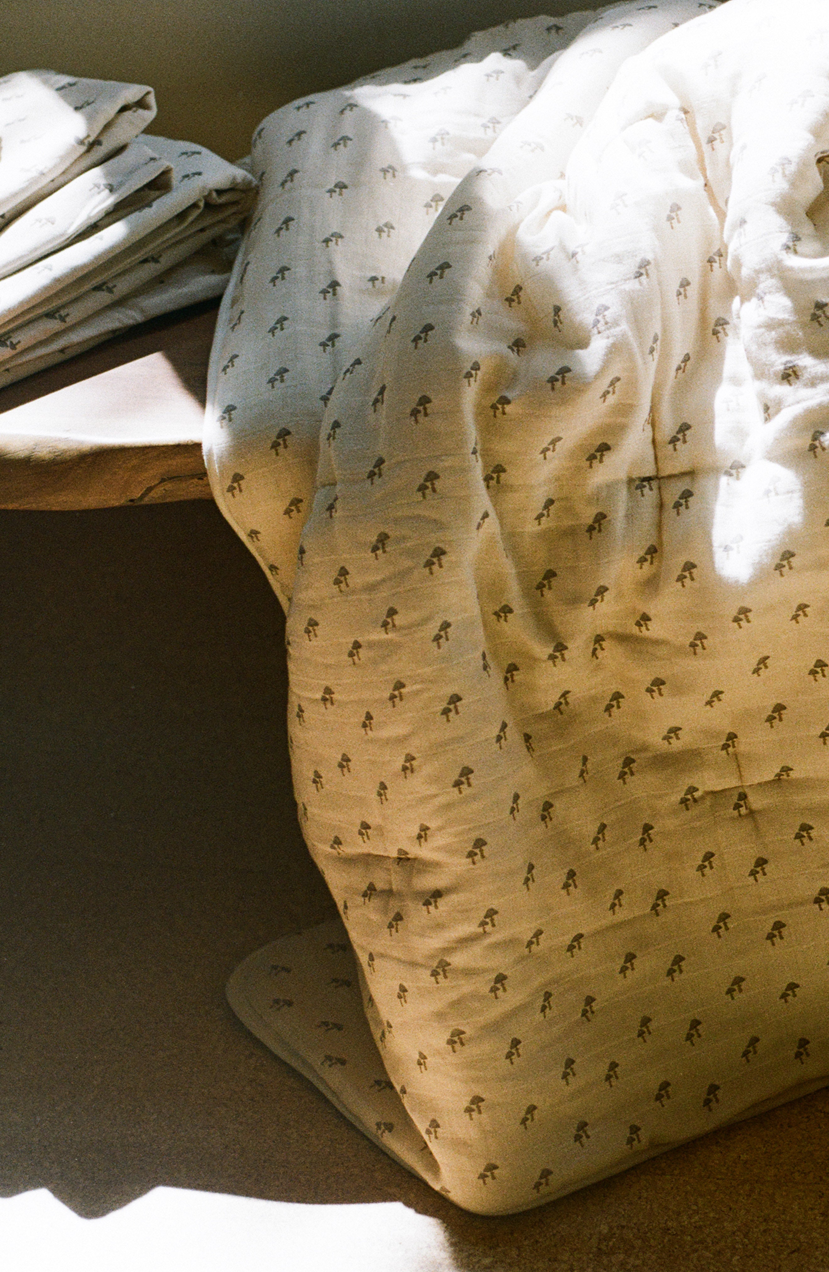 'Mushroom' - Premium Muslin Crib Quilt & Sham