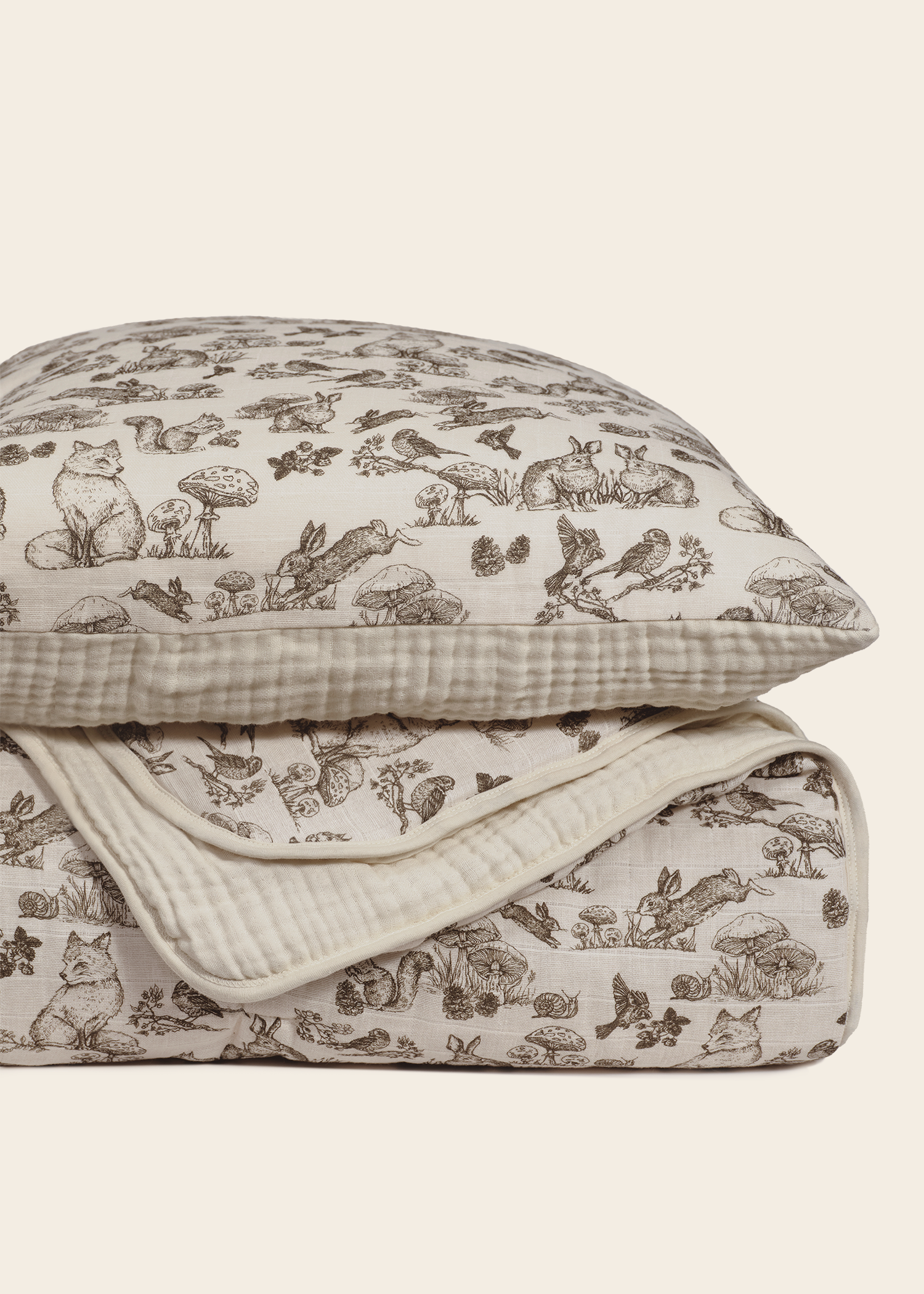 Woodland Nursery - Premium Muslin Crib Quilt & Sham Set