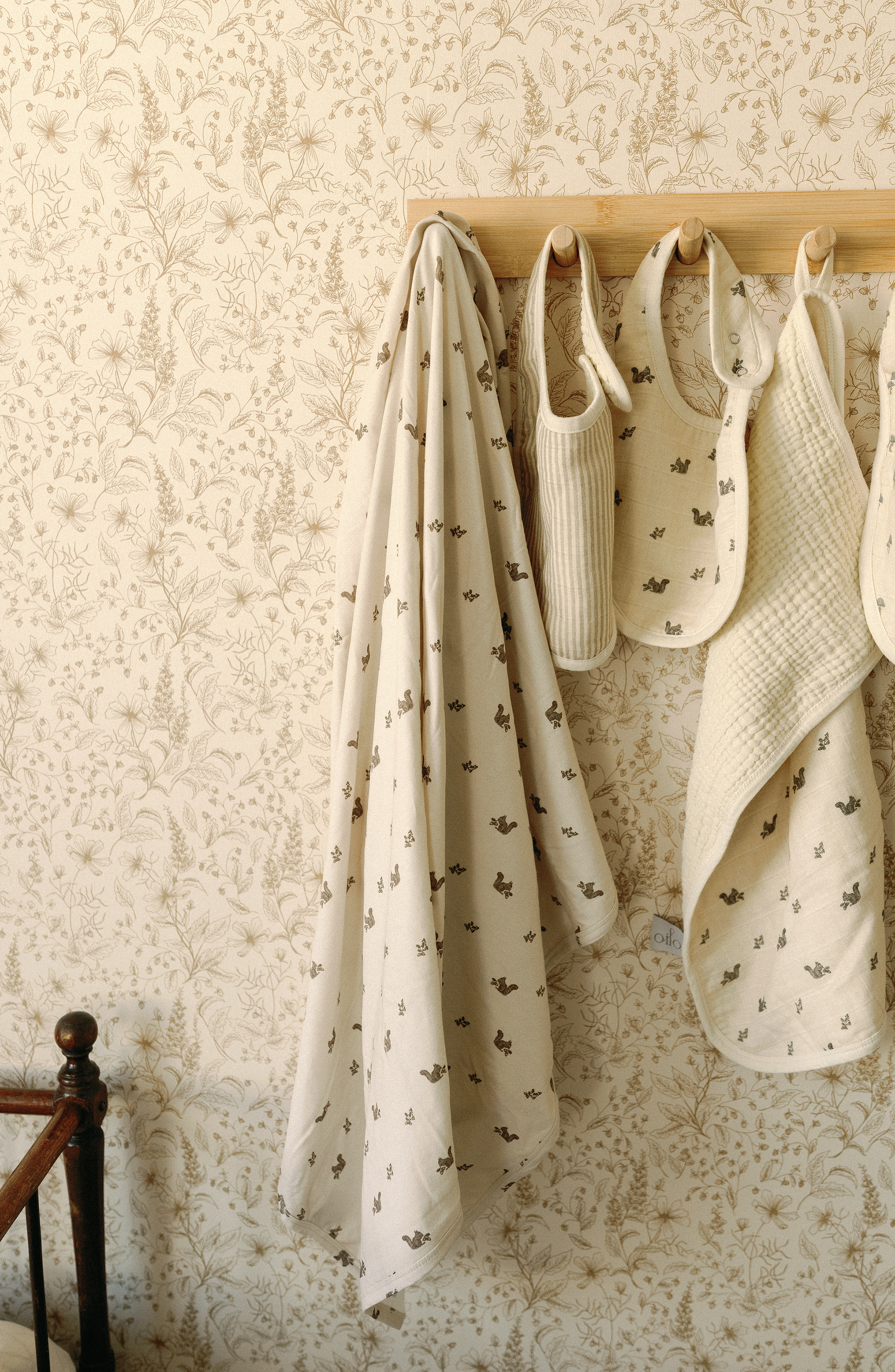 'Squirrel' & 'Mushroom' - Jersey Swaddle Blanket Set