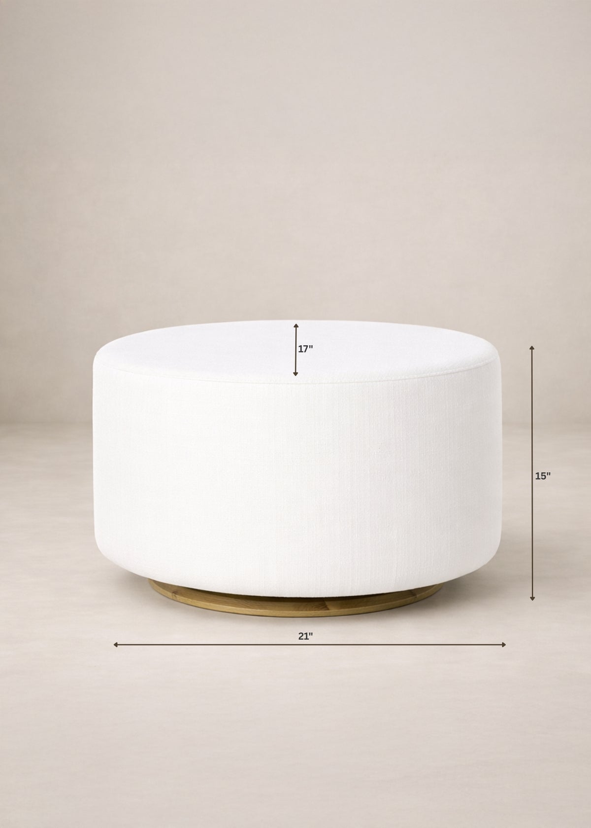 Small Stationary Oval Ottoman With Wood Base