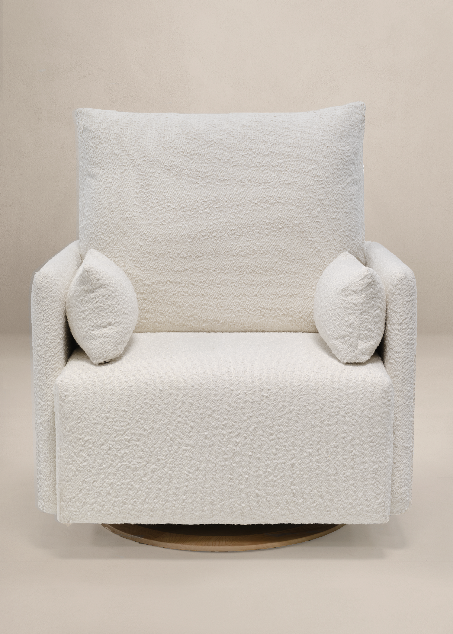 Ollie: a Chair and a Half - Swivel Nursery Glider with Back Recline Feature - High Performance Bouclé Oyster