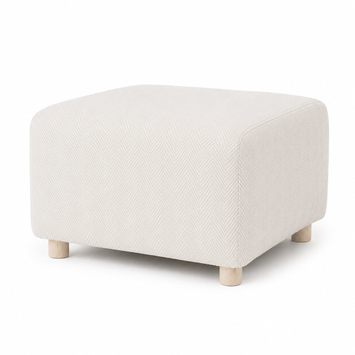 Ollie Ottoman: a Chair and a Half - Stationary Rectangle Ottoman With Wood Legs