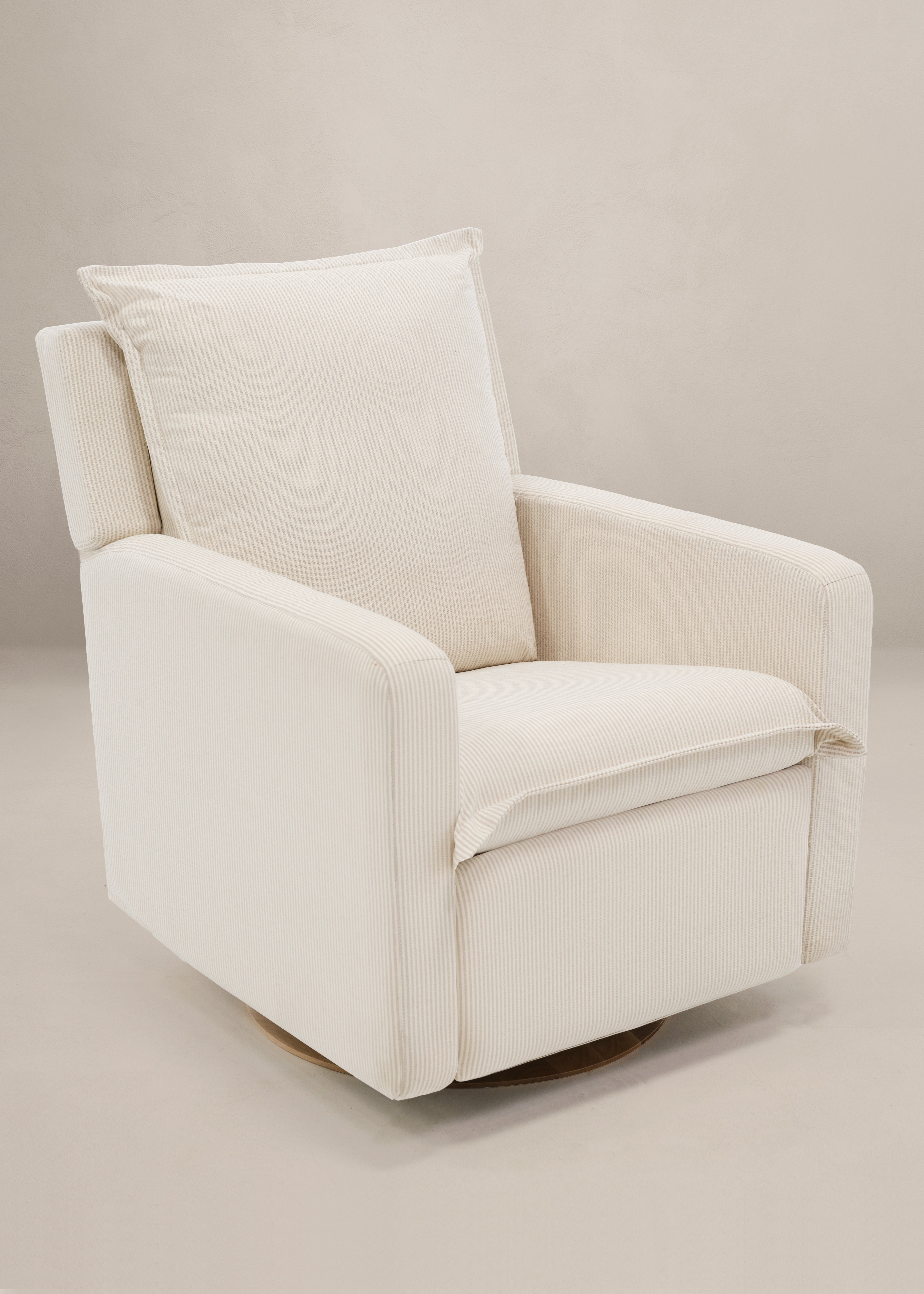 Flynn – Gliding Swivel Nursery Recliner - Pebble Stripe