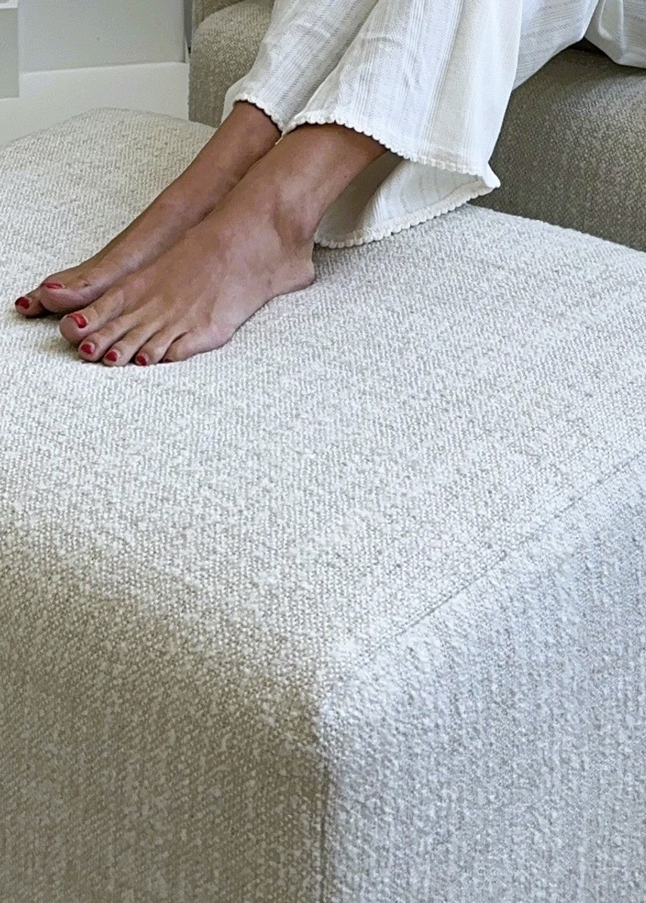 Ollie Ottoman: a Chair and a Half - Stationary Rectangle Ottoman With Wood Legs