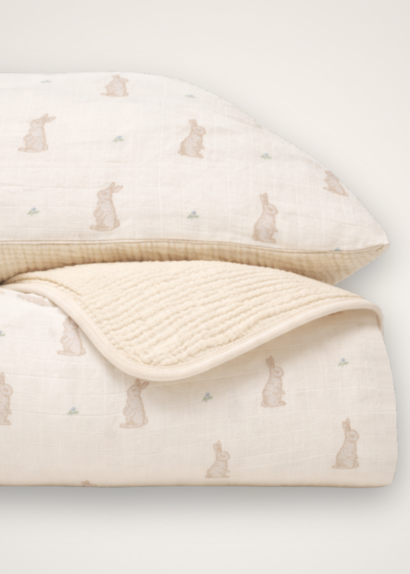 Bunny - Premium Muslin Crib Quilt & Sham Set