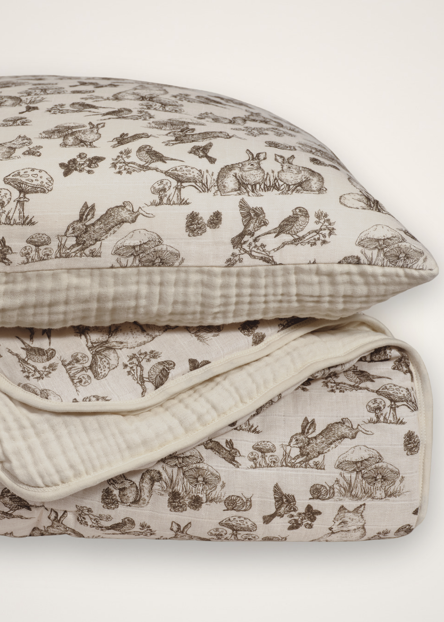 Woodland Nursery - Premium Muslin Crib Quilt & Sham Set