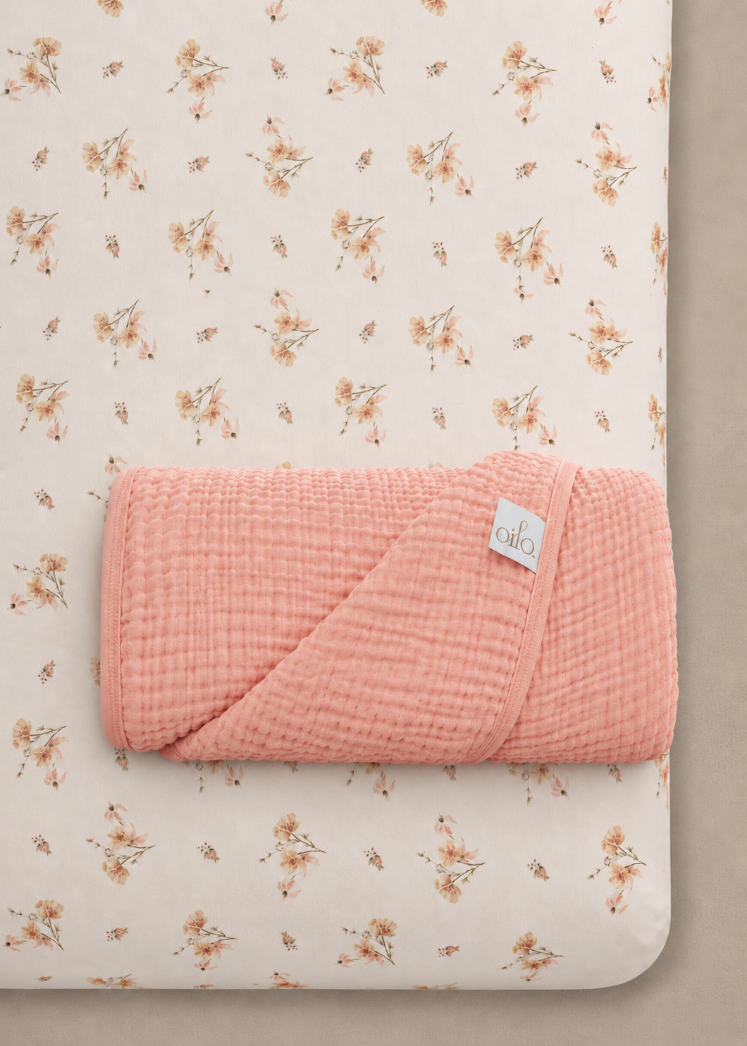 Crib Sheet & Muslin Blanket Bundle - Dainty Floral & Rosette