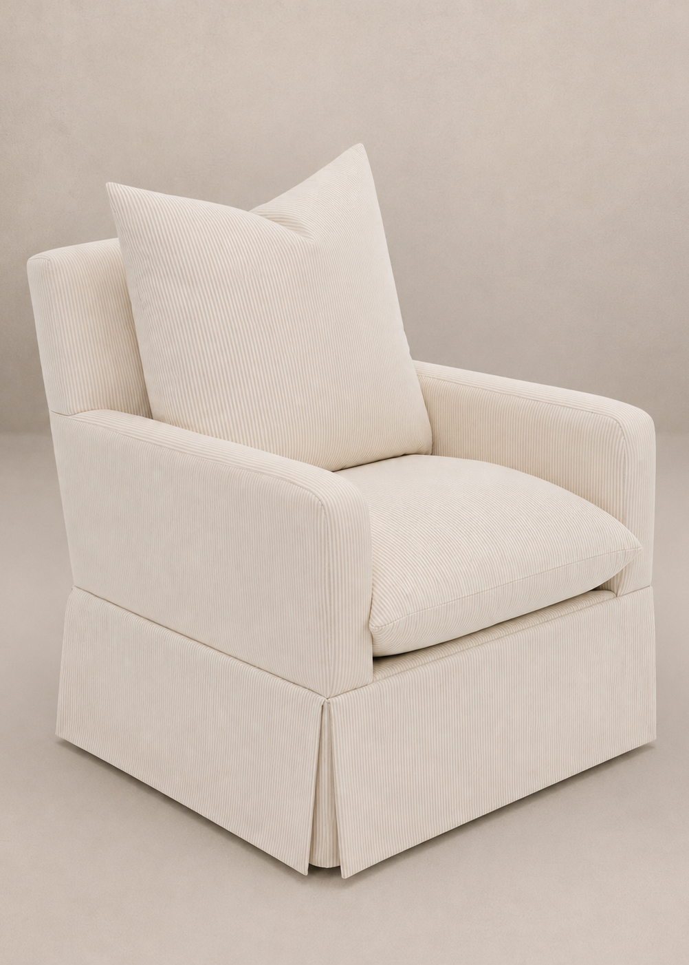*AS IS – Zoey – Swivel Nursery Glider - Pebble Stripe