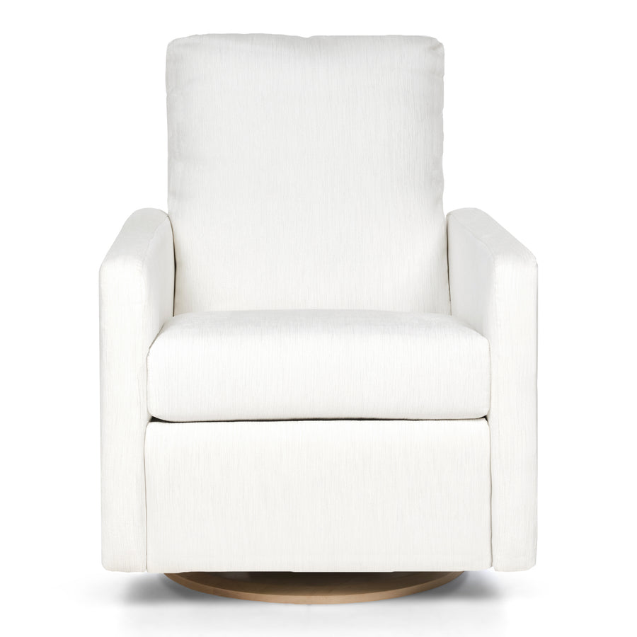 DREW – Gliding Swivel Nursery Recliner - High Performance Cloud White