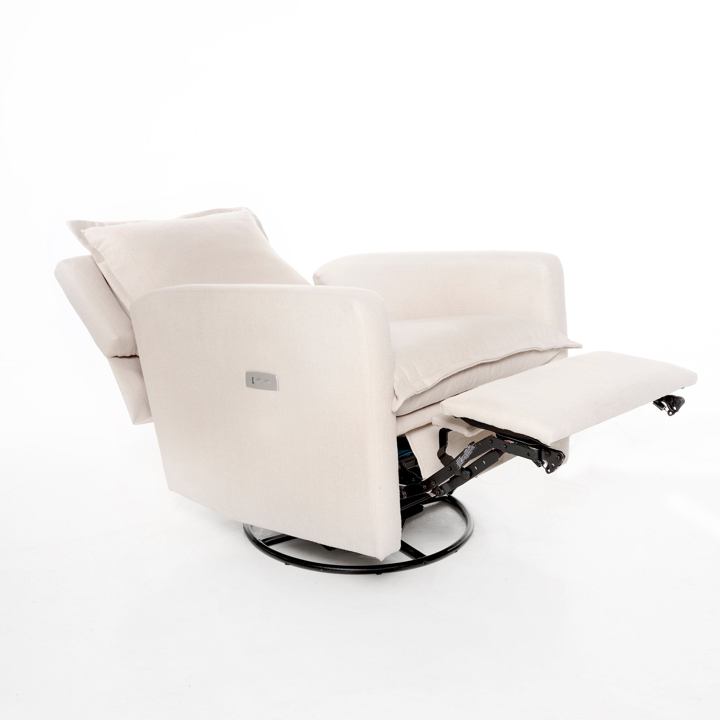 Flynn – Gliding Swivel Nursery Recliner - High Performance Basket Sand