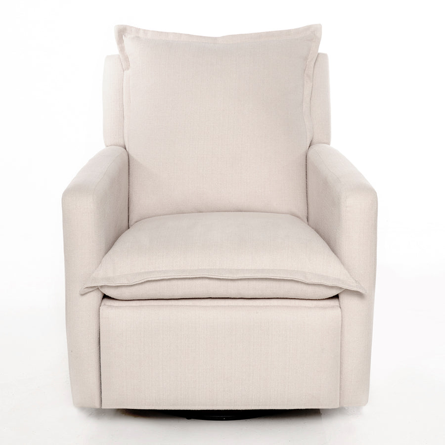 FLYNN – Gliding Swivel Nursery Recliner – High Performance Ecru