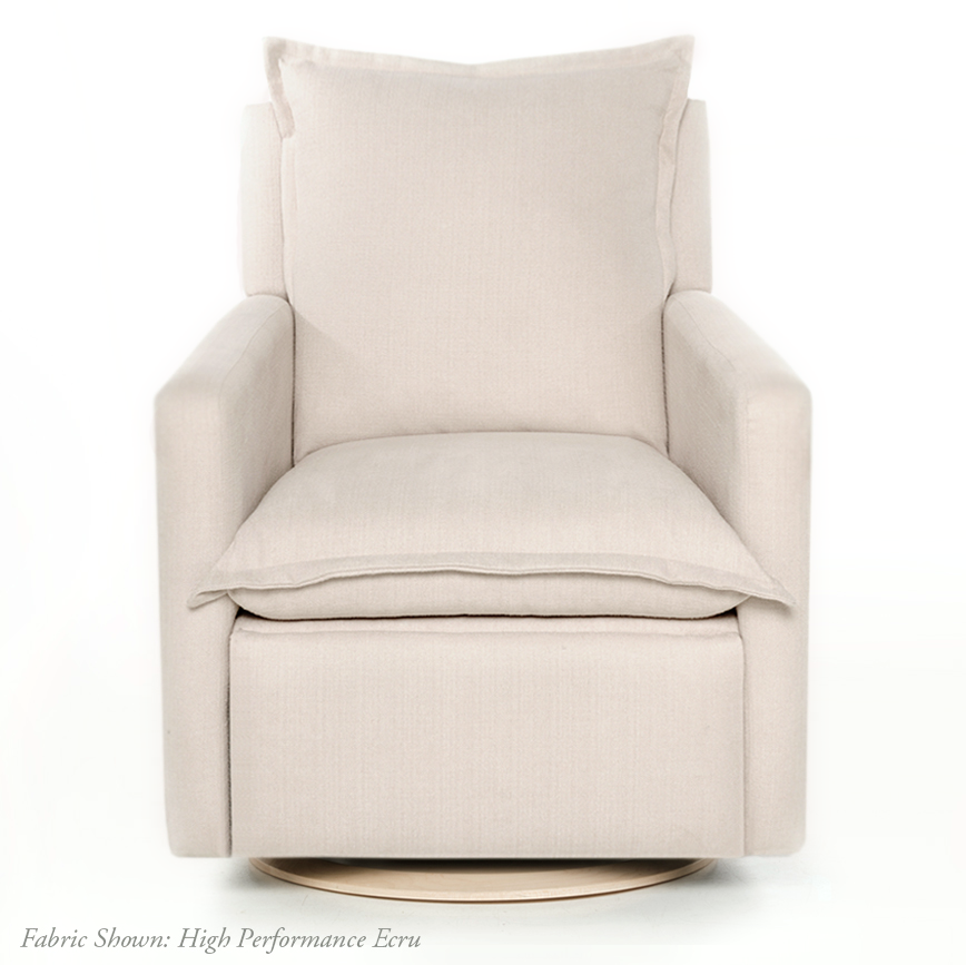 FLYNN – Gliding Swivel Nursery Recliner – High Performance Ecru