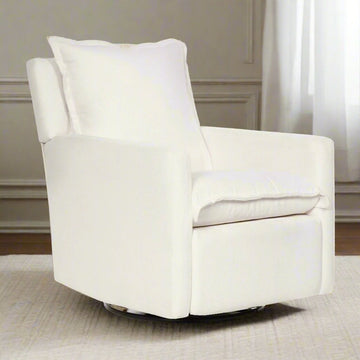 FLYNN – Gliding Swivel Nursery Recliner – High Performance Ivory
