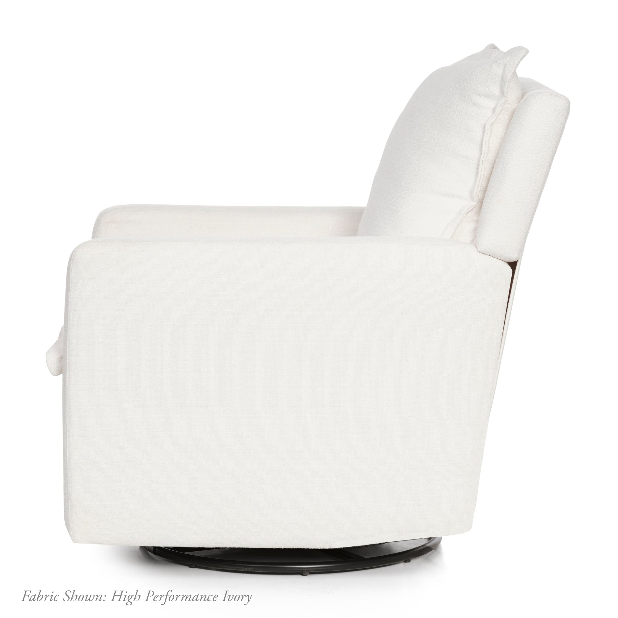 Flynn – Gliding Swivel Nursery Recliner - High Performance Ivory