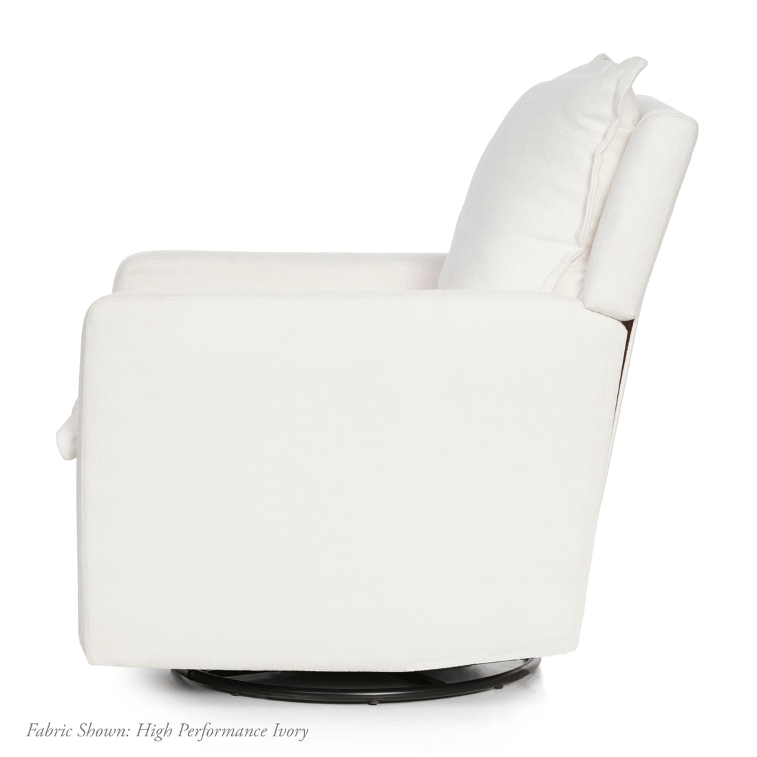 FLYNN – Gliding Swivel Nursery Recliner – High Performance Ivory
