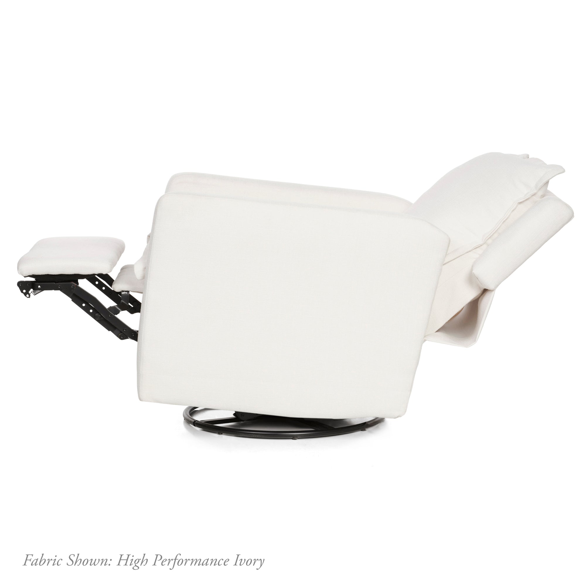 Flynn – Gliding Swivel Nursery Recliner - High Performance Ivory