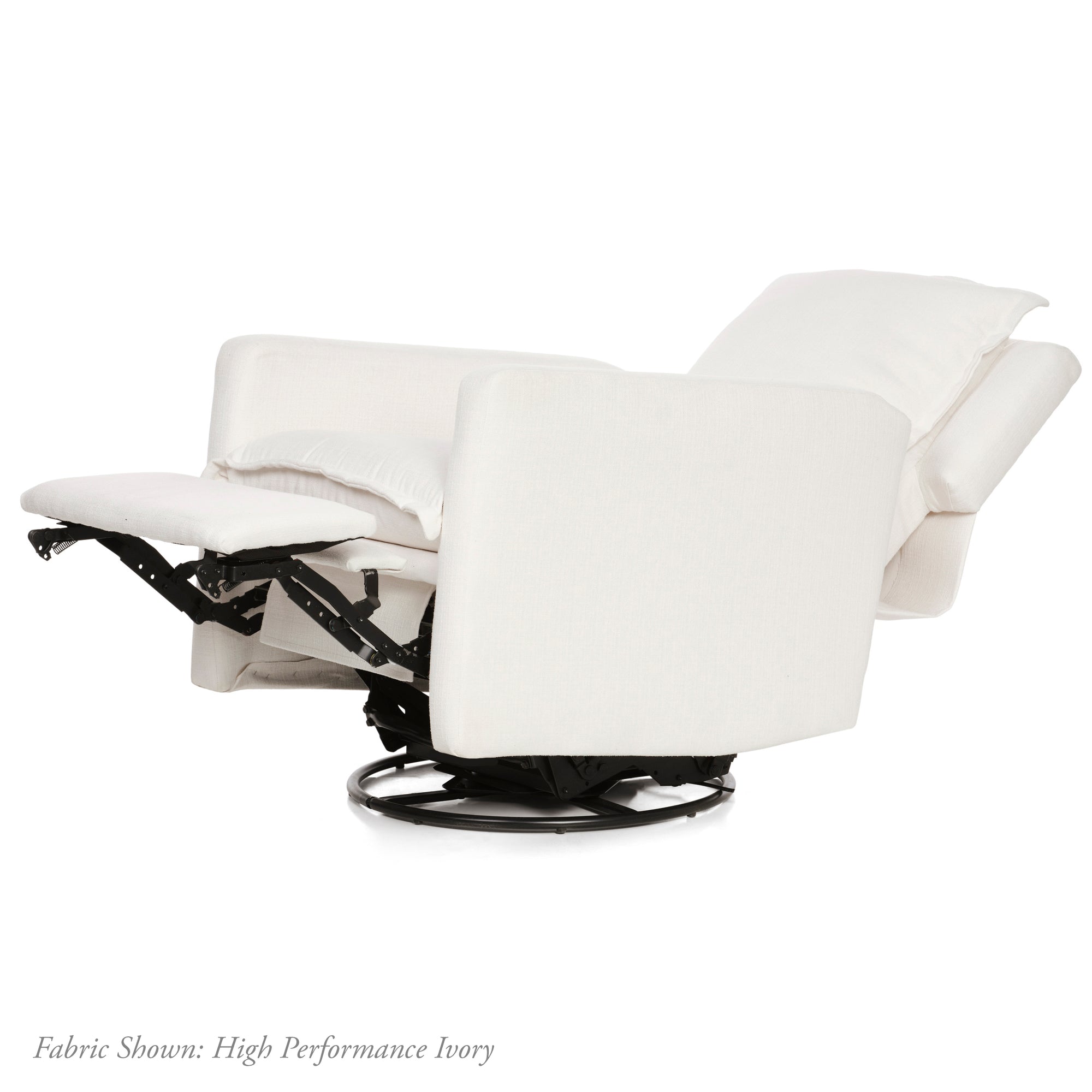 Flynn – Gliding Swivel Nursery Recliner - High Performance Ivory