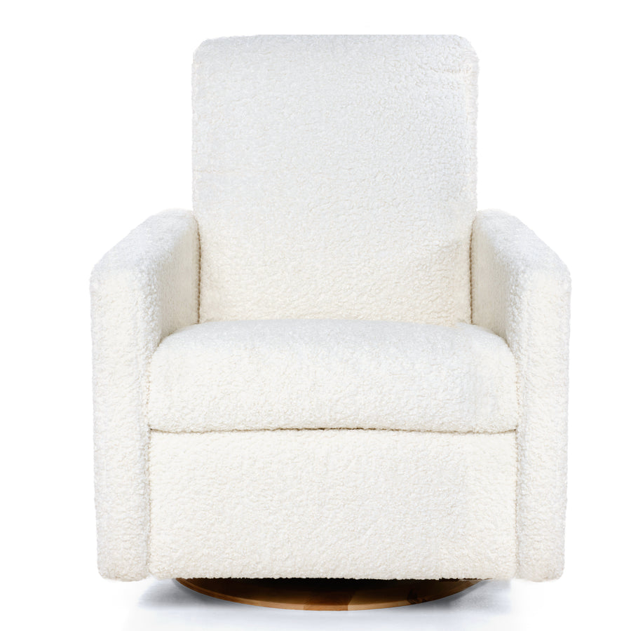 DREW –  Gliding Swivel Nursery Recliner - Sheepskin Cloud